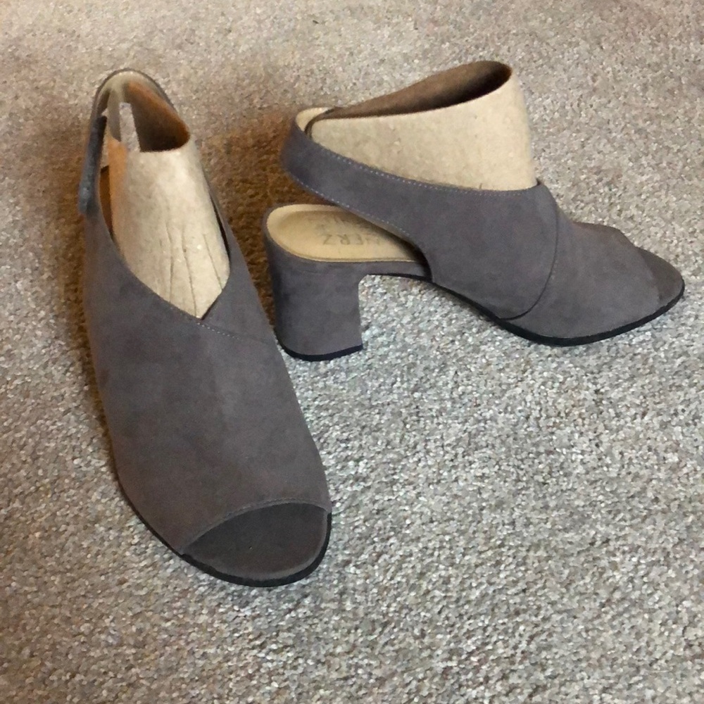 Grey Peep Toe Heels